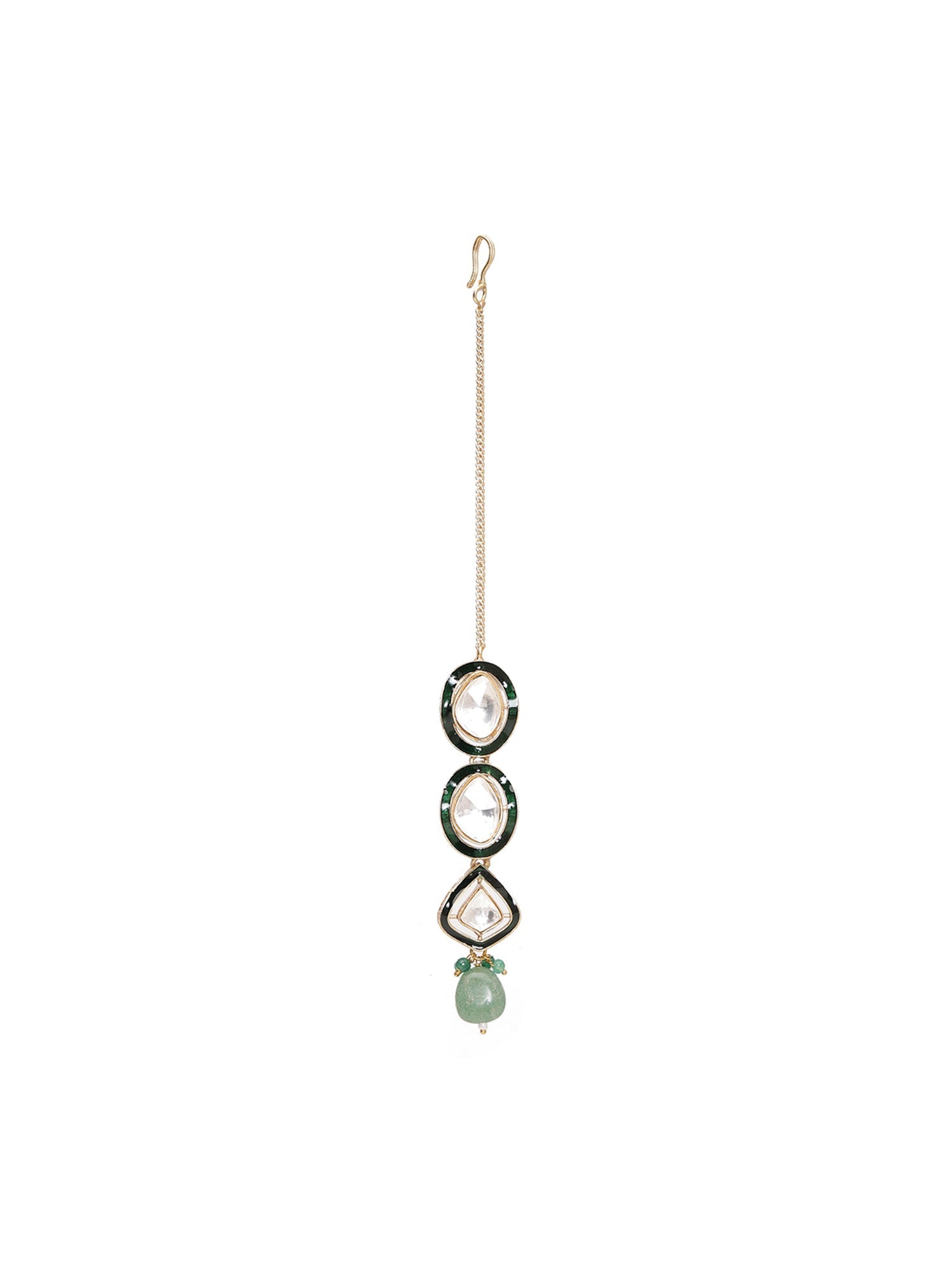 Kundan Maang Tikka with Meenakari - Ruby Raang | Swadesiicart