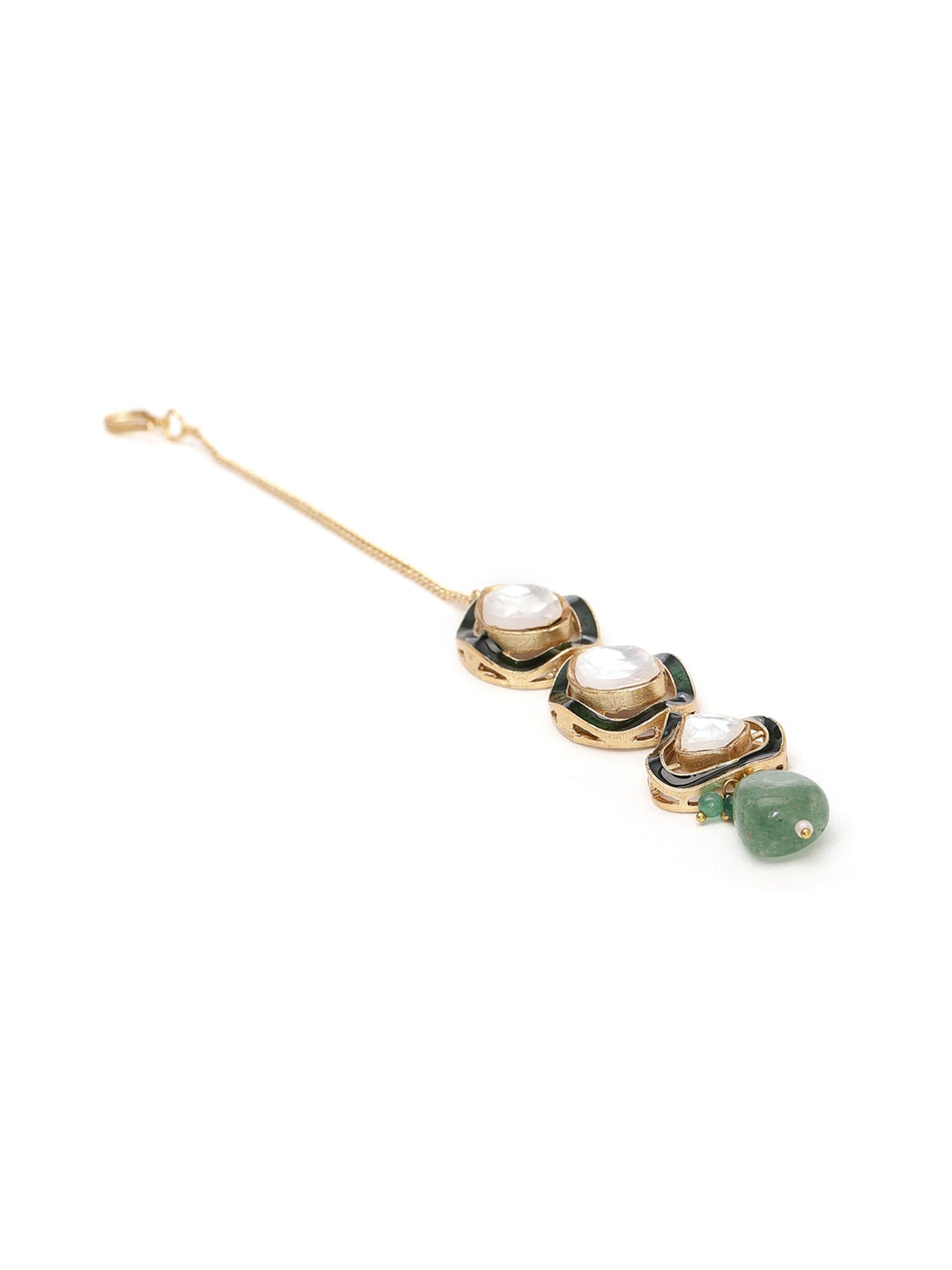 Kundan Maang Tikka with Meenakari - Ruby Raang | Swadesiicart