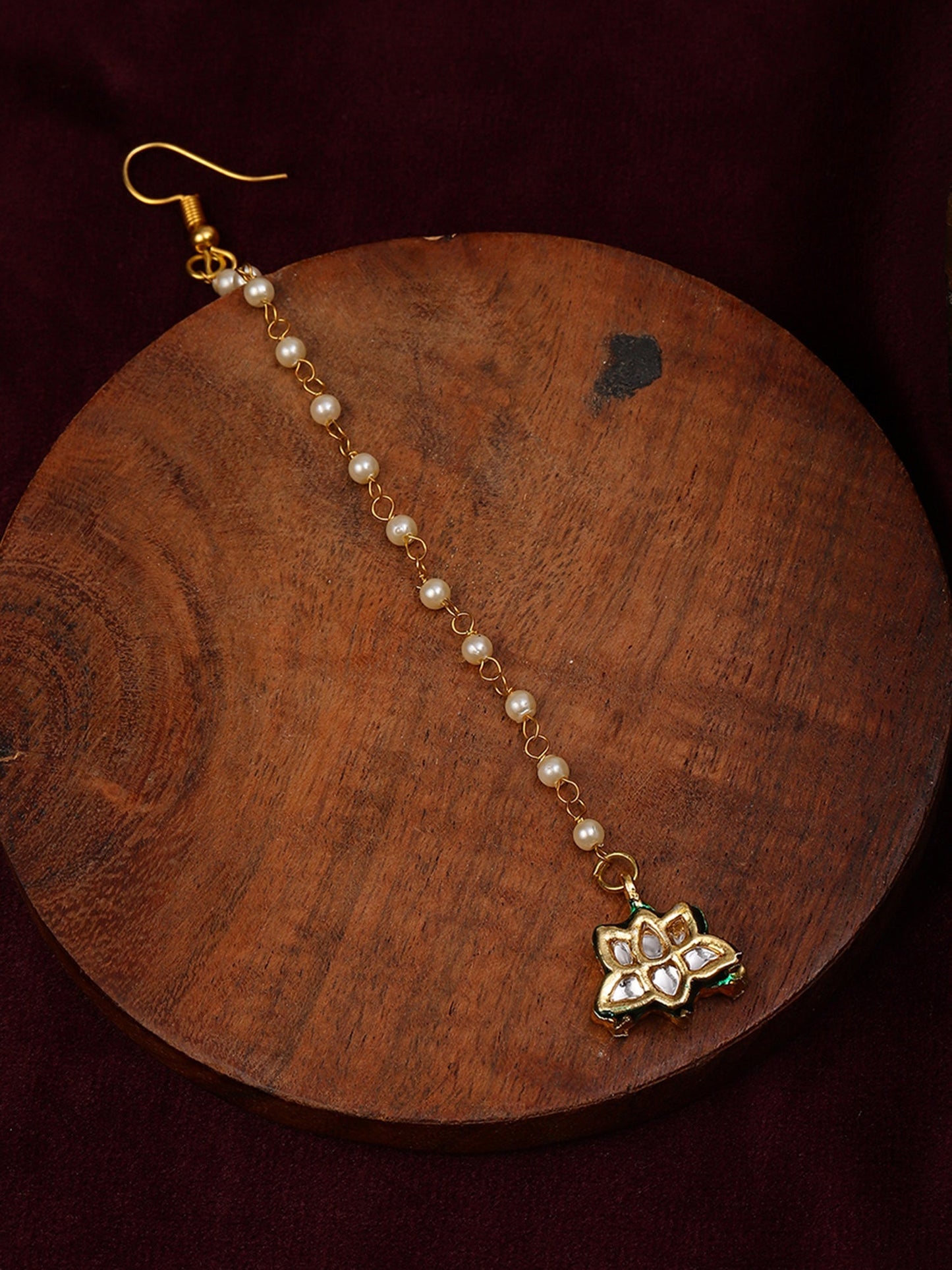 Kundan Maang Tikka - Ruby Raang - Swadesiicart