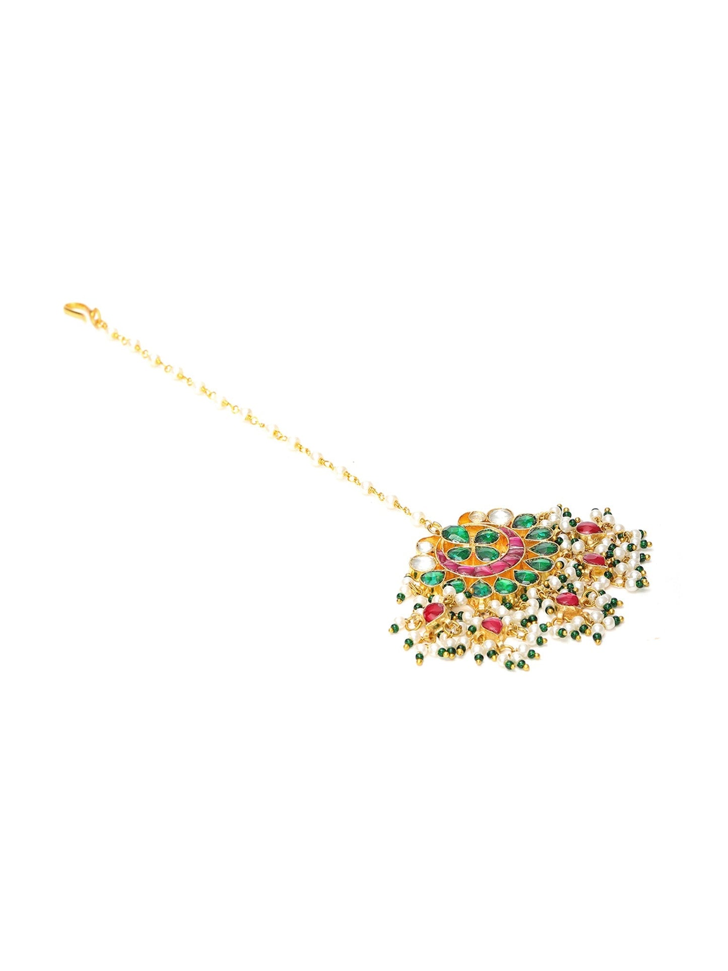 Multi Meenakari Maang Tikka - Ruby Raang | Swadesiicart