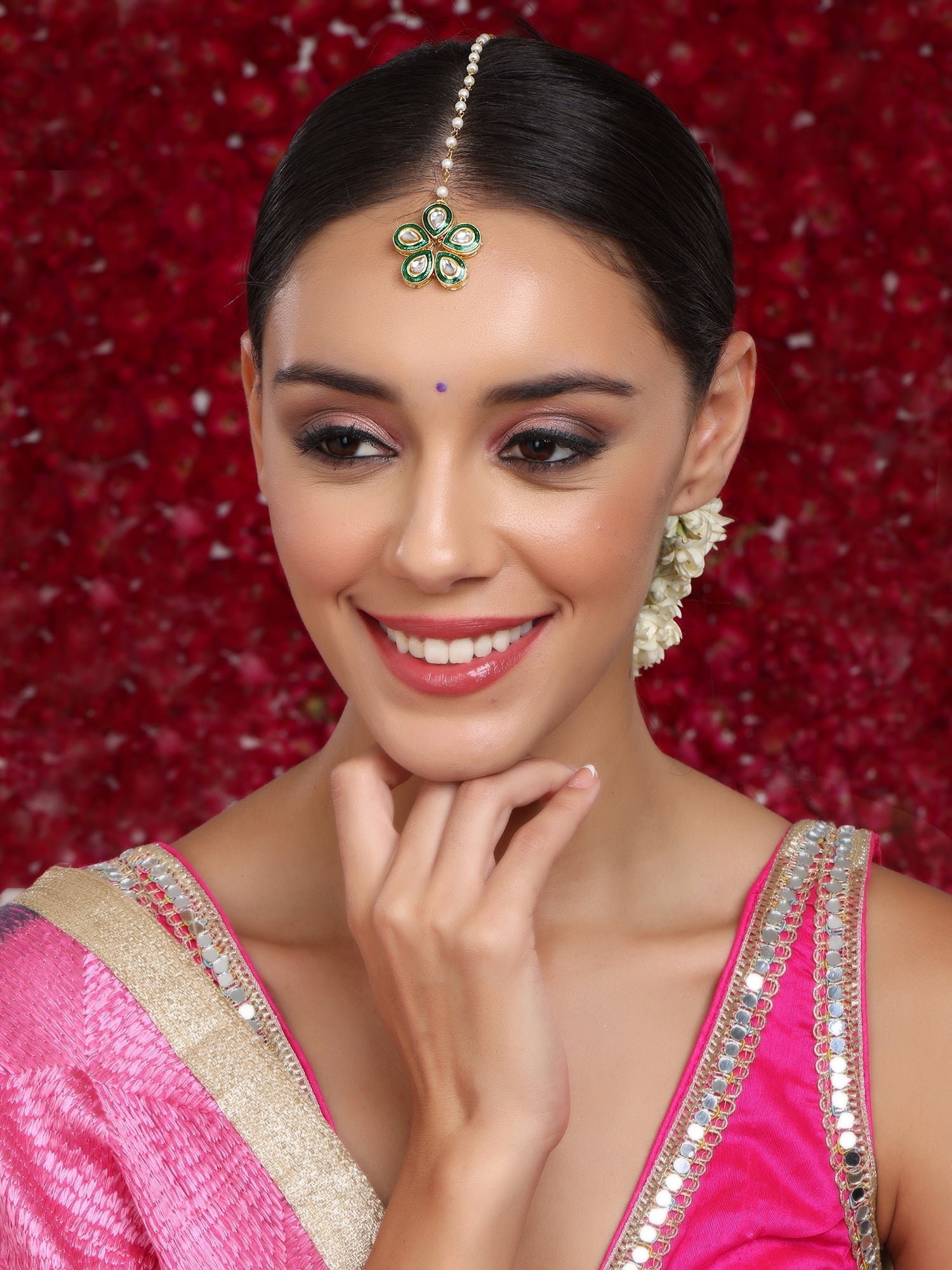 Meenakari Maang Tikka - Ruby Raang | Swadesiicart