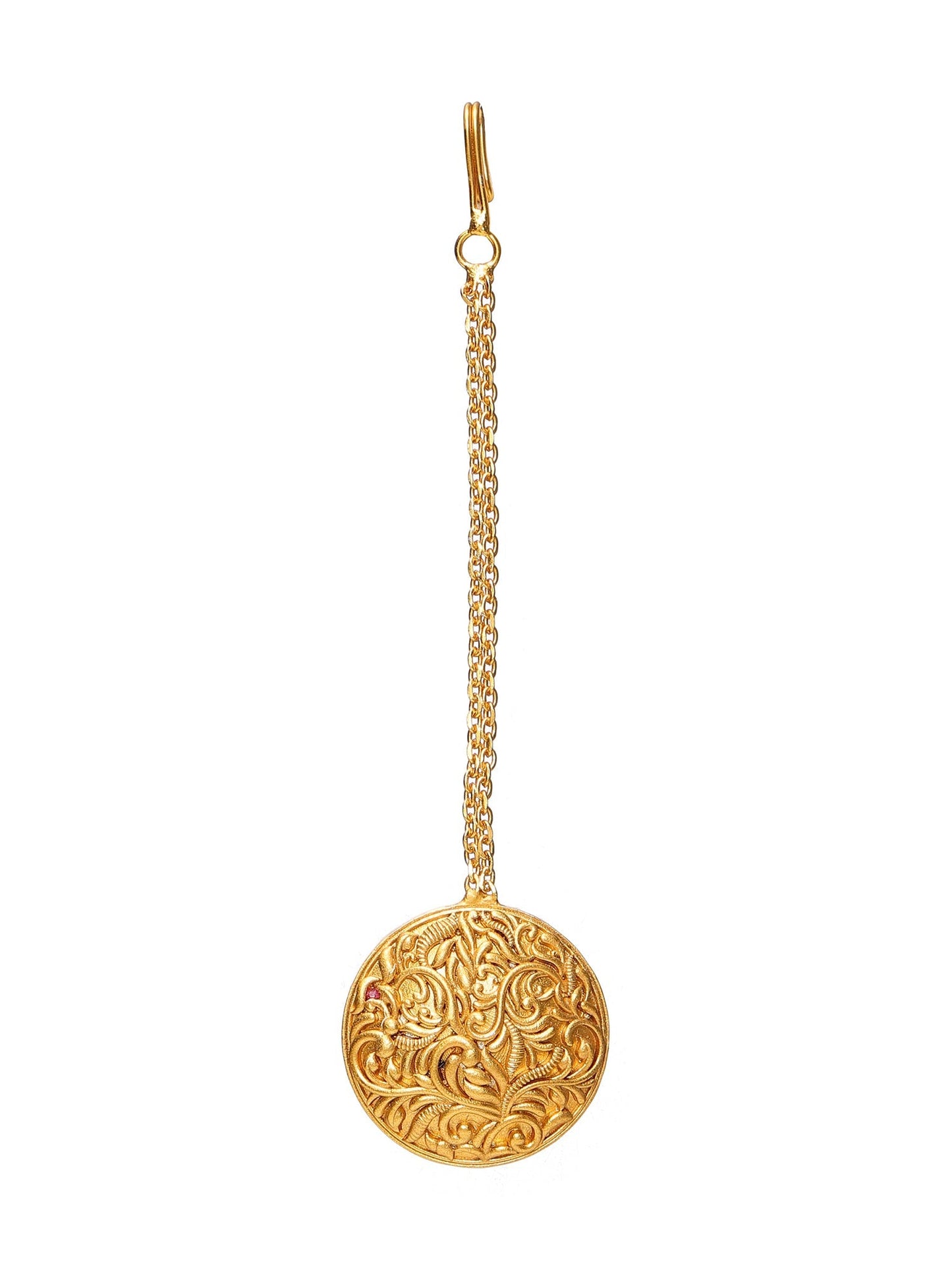Golden Maang Tikka - Ruby Raang | Swadesiicart