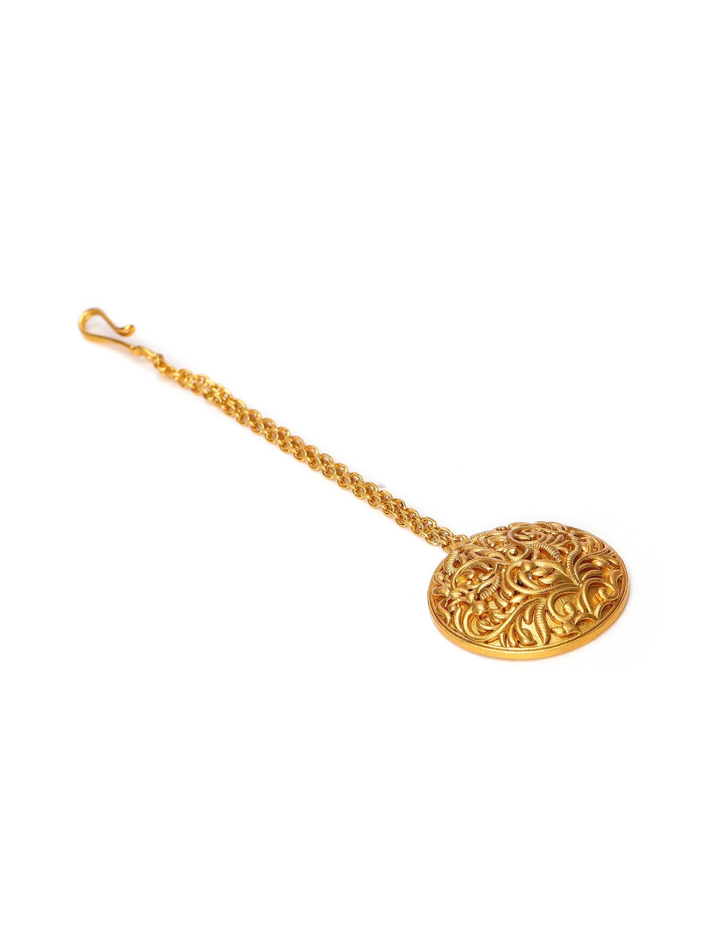 Golden Maang Tikka - Ruby Raang | Swadesiicart