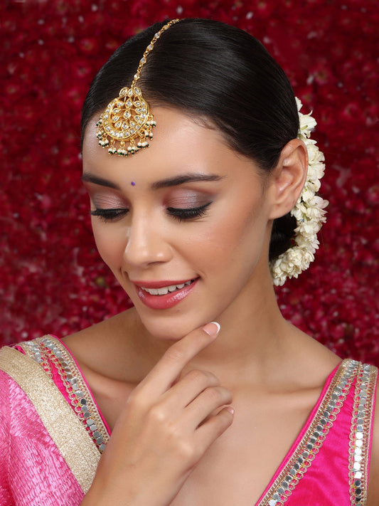 Kundan Chand Maang Tikka - Ruby Raang | Swadesiicart