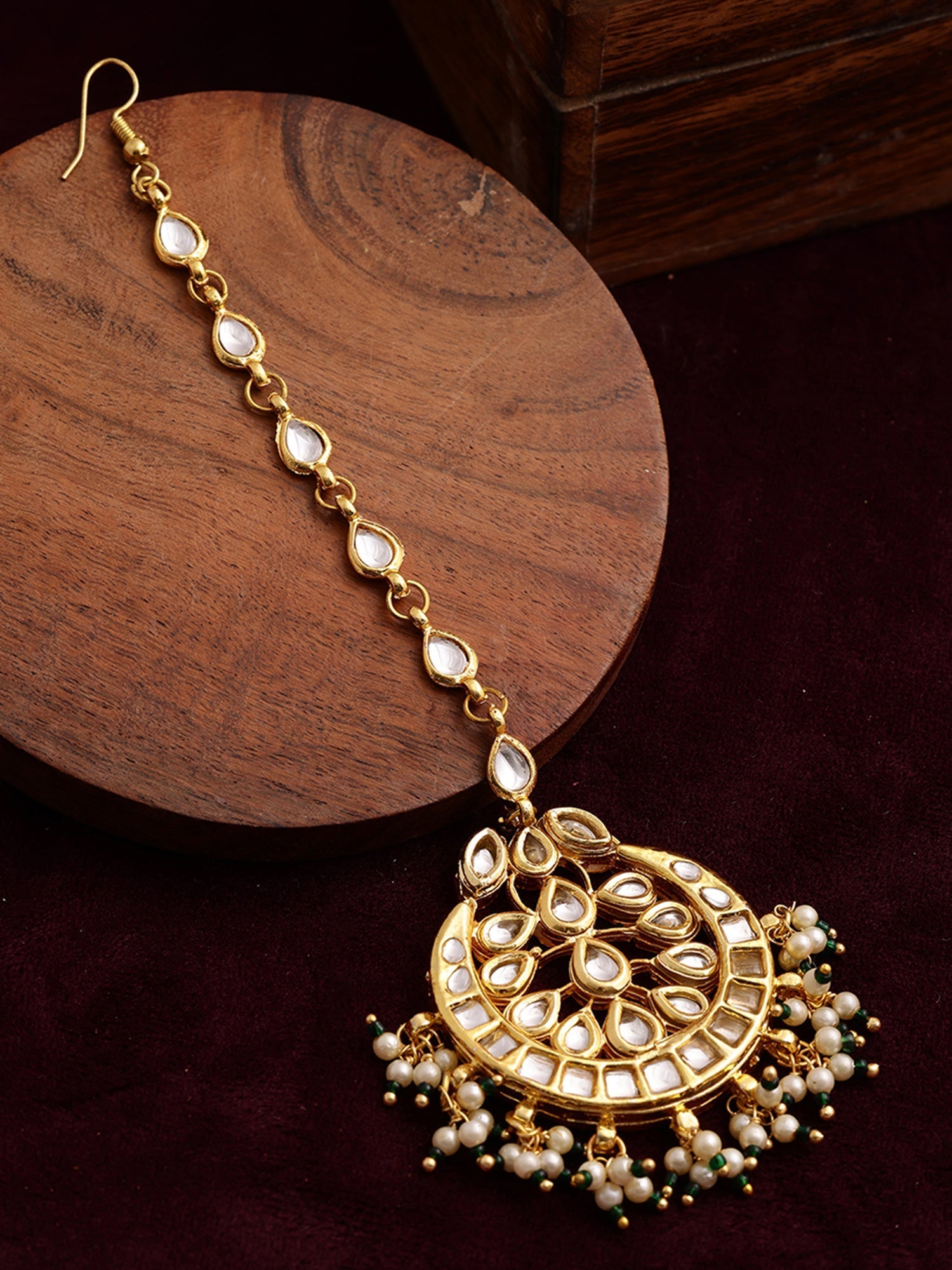 Kundan Chand Maang Tikka - Ruby Raang | Swadesiicart