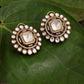 Round oversized Kundan Earrings - Ruby Raang - Swadesiicart