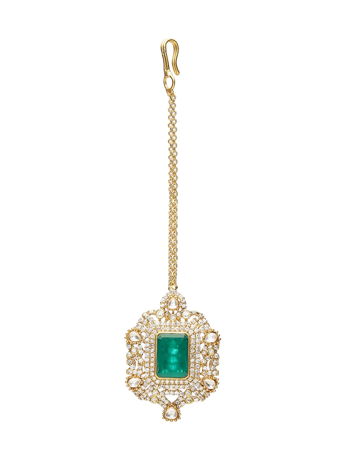 Round oversized Kundan Earrings - Ruby Raang - Swadesiicart