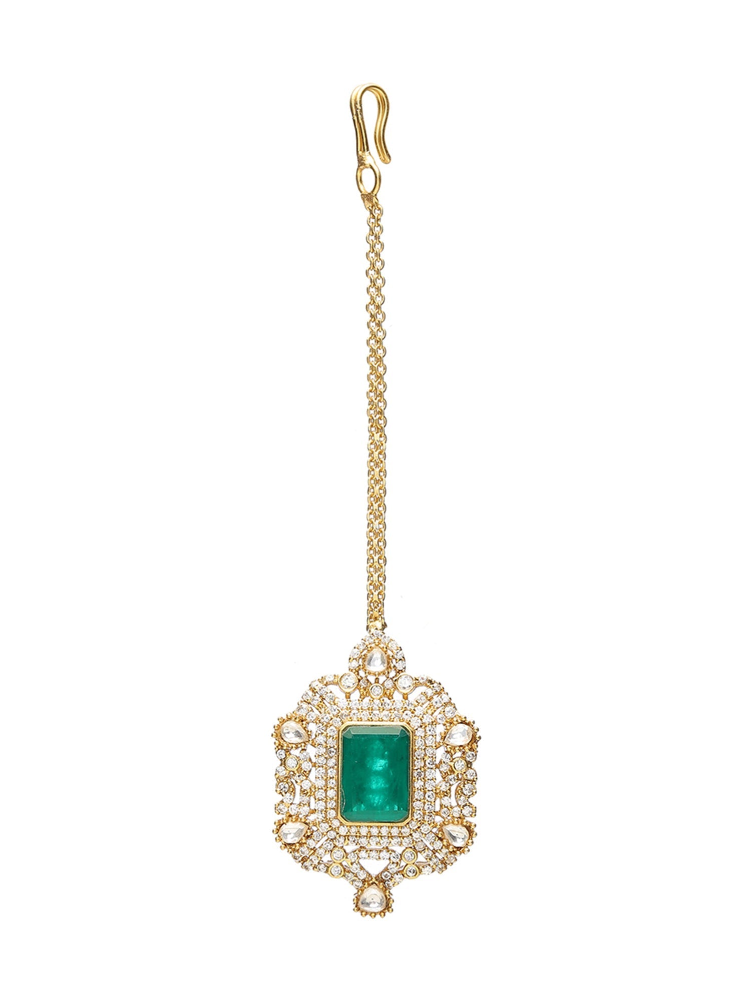 Round oversized Kundan Earrings - Ruby Raang - Swadesiicart