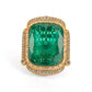 Oversized Emerald Cocktail Ring - Ruby Raang | Swadesiicart