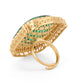 Oversized Emerald Cocktail Ring - Ruby Raang | Swadesiicart