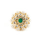 Oversized Round Cocktail Kundan Ring - Ruby Raang | Swadesiicart