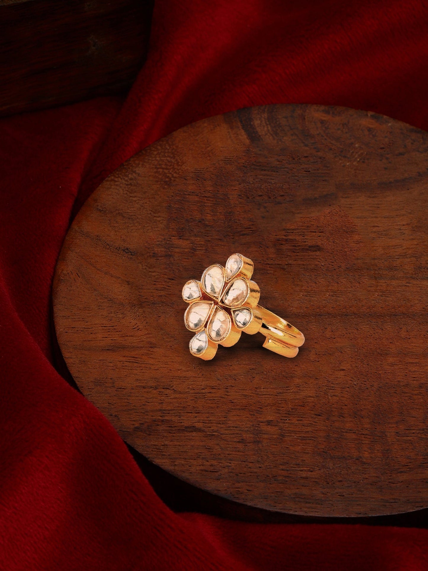 Kundan Ring - Ruby Raang | Swadesiicart