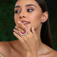 Half Moon Kundan Ring - Ruby Raang | Swadesiicart