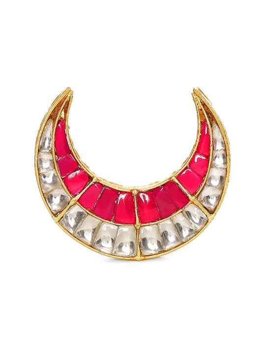 Half Moon Kundan Ring - Ruby Raang | Swadesiicart