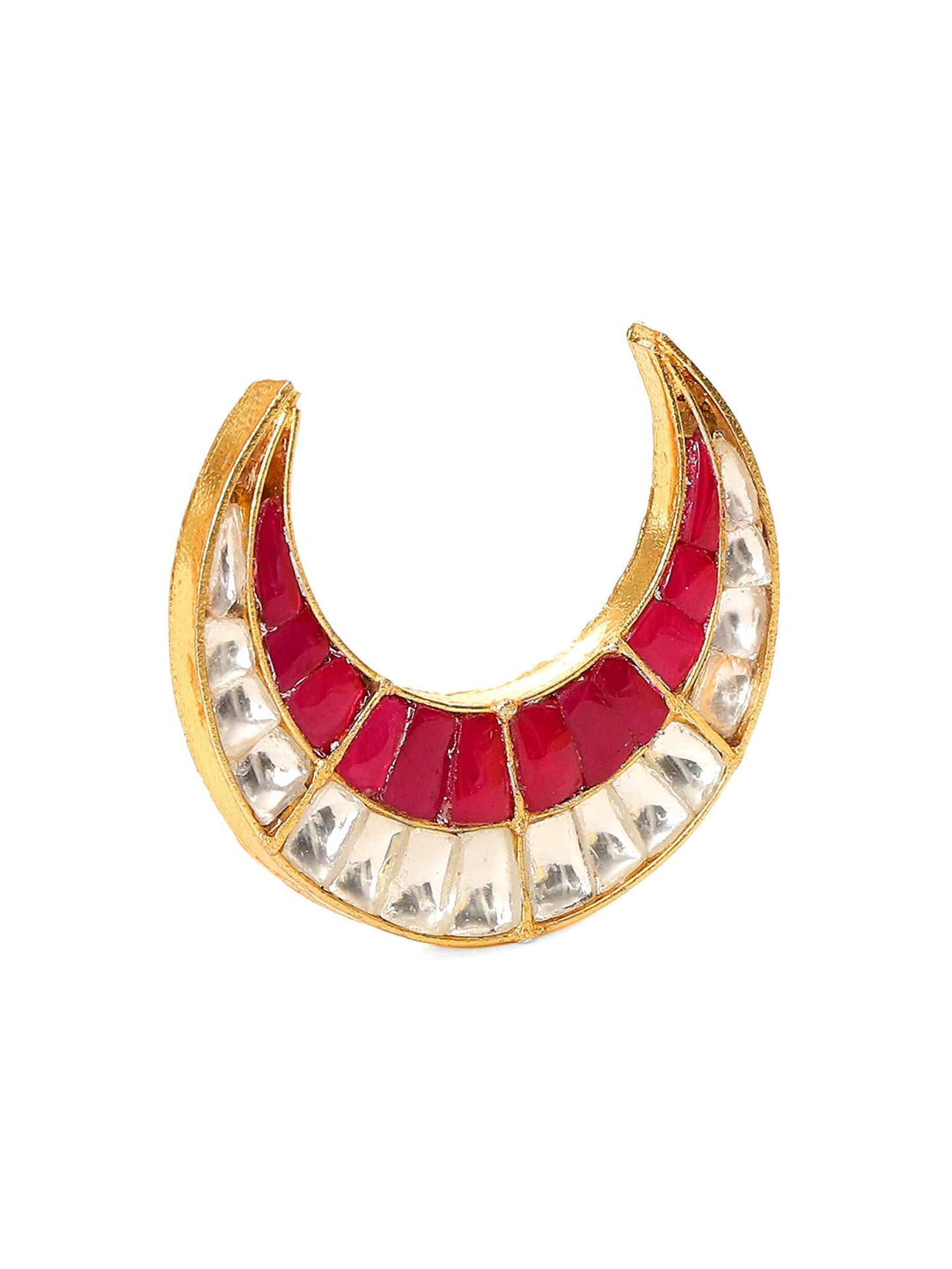 Half Moon Kundan Ring - Ruby Raang | Swadesiicart