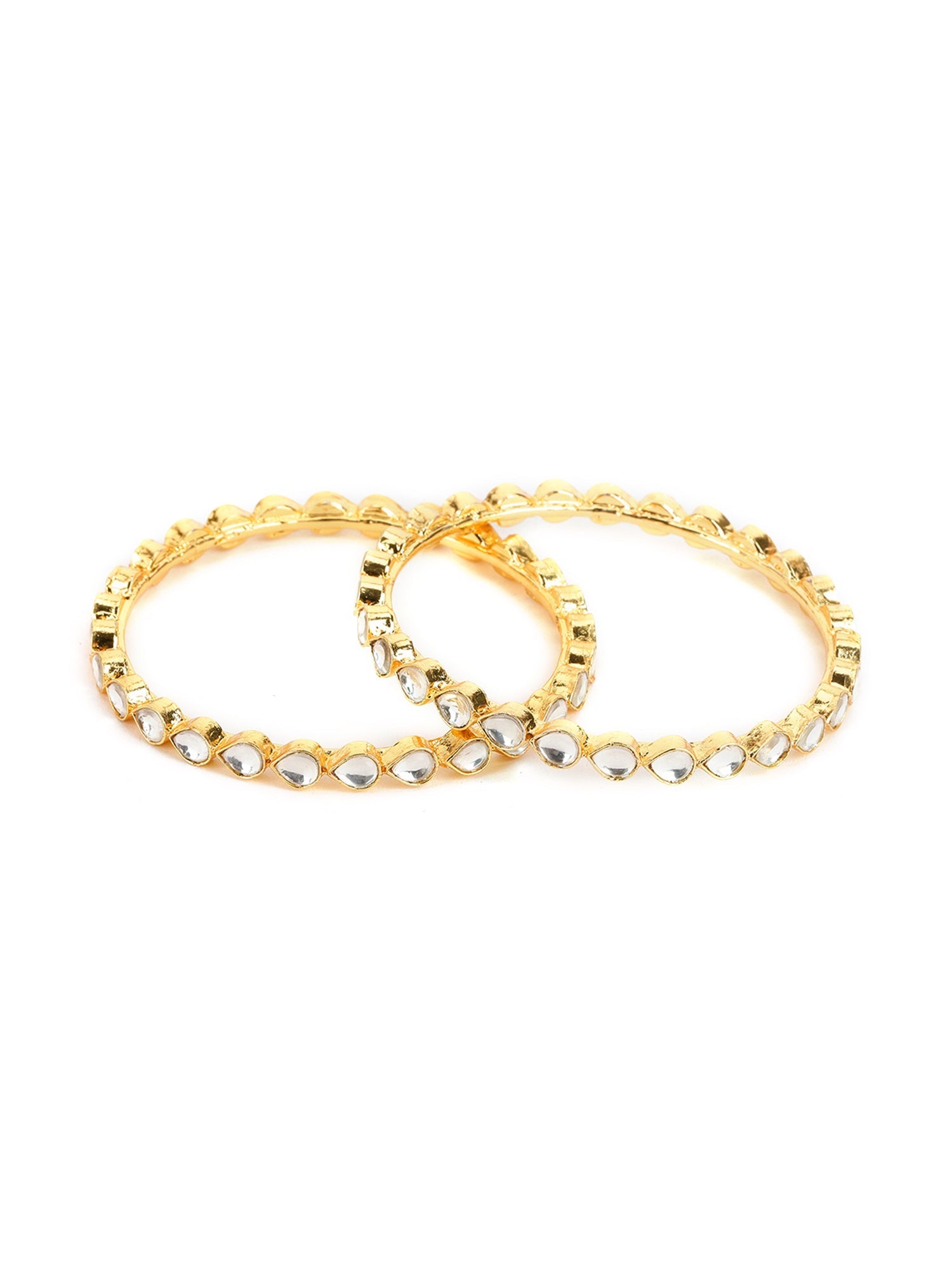 Kundan Bangles (set of 2) - Ruby Raang - Swadesiicart