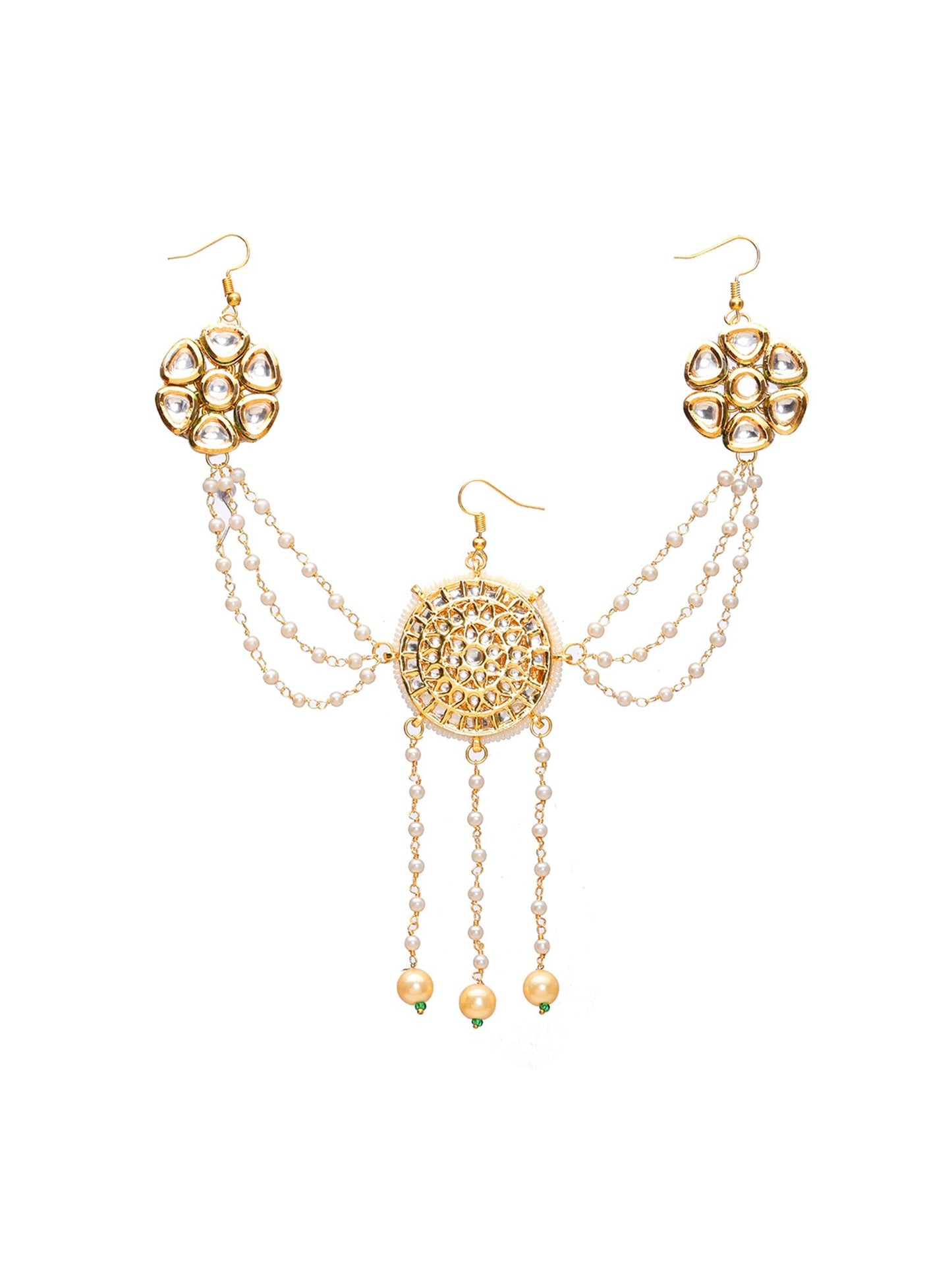 Kundan Juda Pin with Pearls - Ruby Raang | Swadesiicart