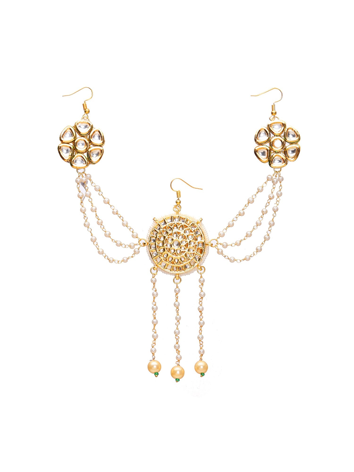 Kundan Juda Pin with Pearls - Ruby Raang | Swadesiicart