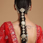 Kundan and Pearl Hair Braid (Chotti) - Ruby Raang | Swadesiicart