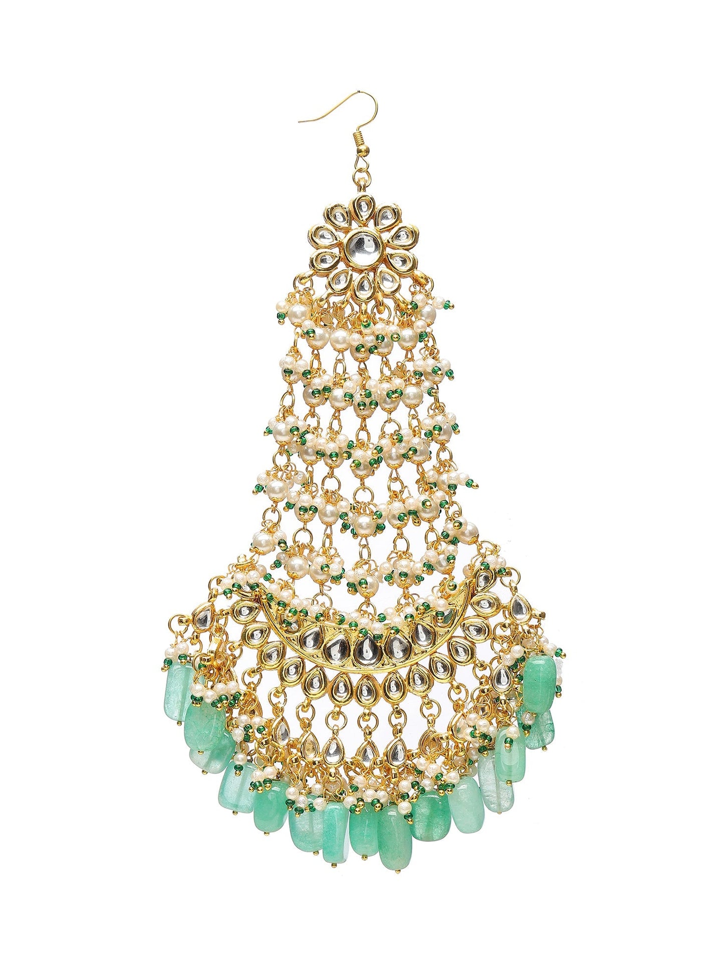 Kundan and Stone Passa/Jhoomer - Ruby Raang | Swadesiicart