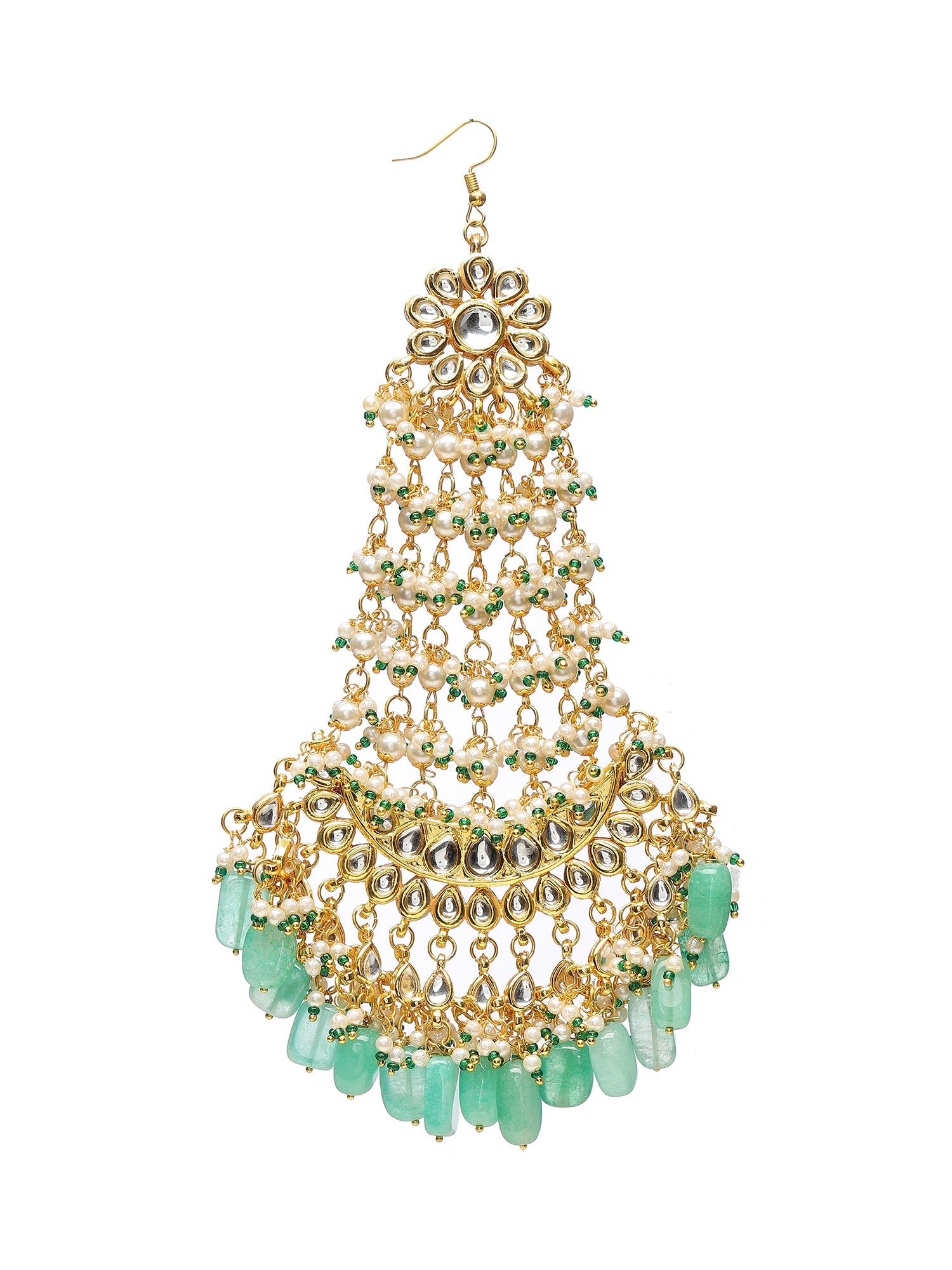Kundan and Stone Passa/Jhoomer - Ruby Raang | Swadesiicart
