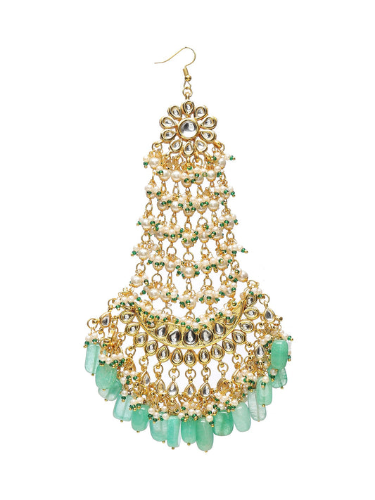Kundan and Stone Passa/Jhoomer - Ruby Raang | Swadesiicart