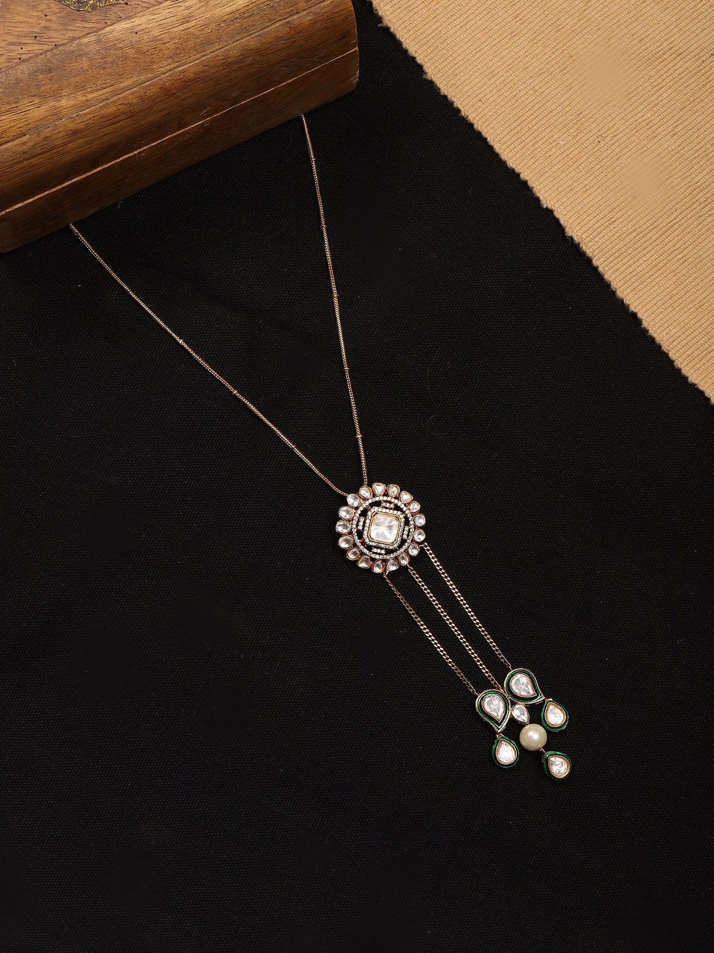Kundan Long Necklace - Ruby Raang | Swadesiicart