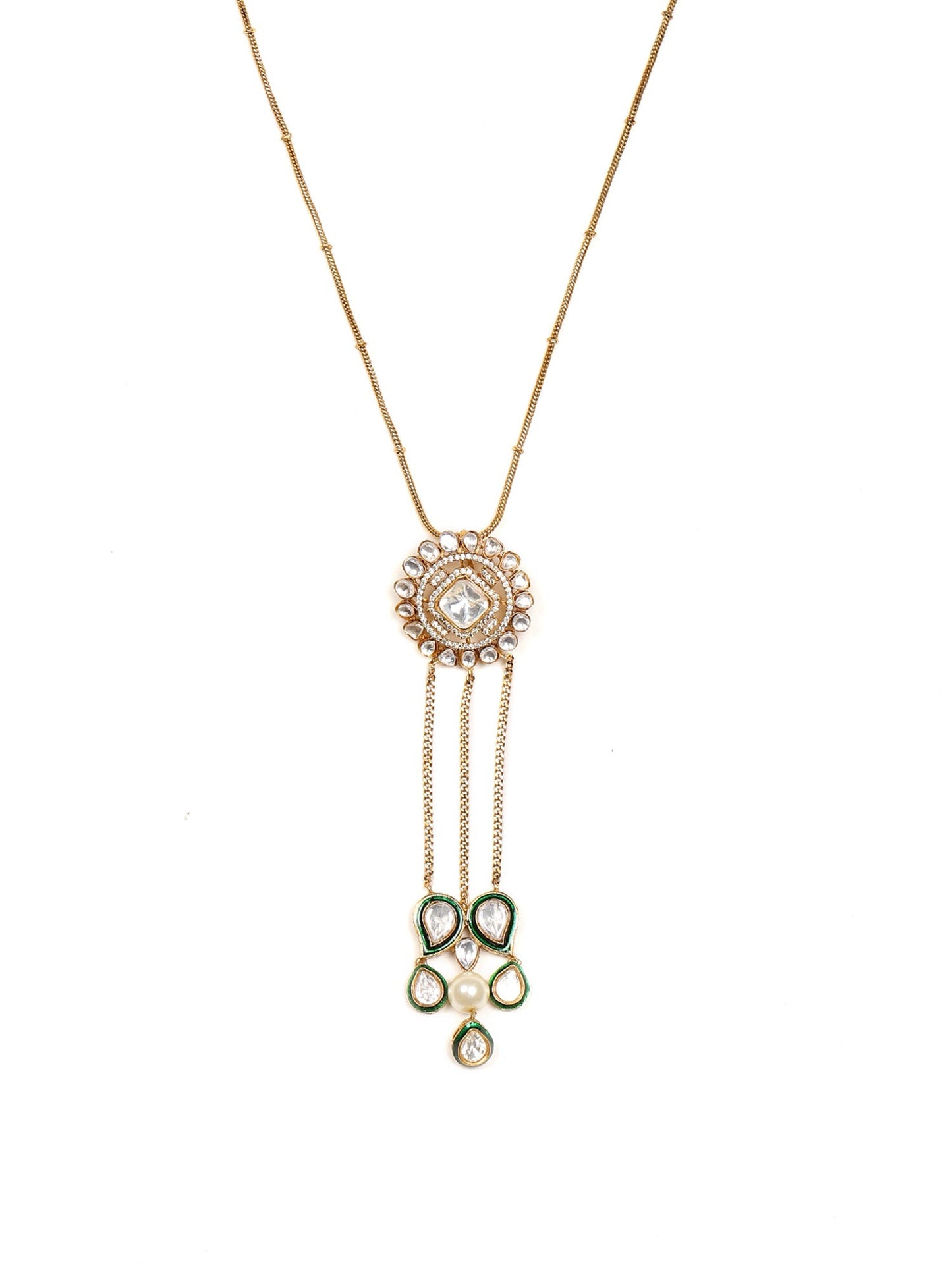 Kundan Long Necklace - Ruby Raang | Swadesiicart