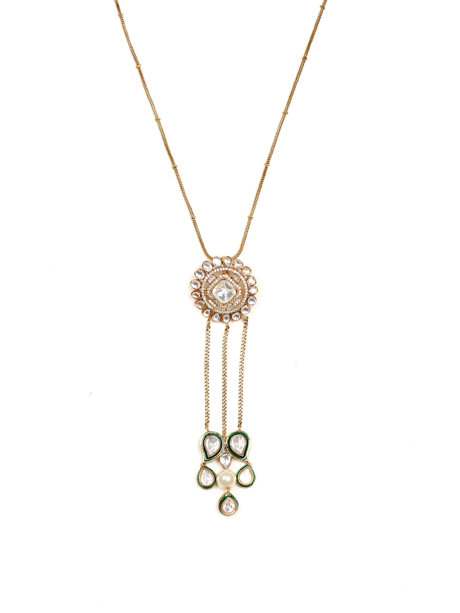 Kundan Long Necklace - Ruby Raang | Swadesiicart