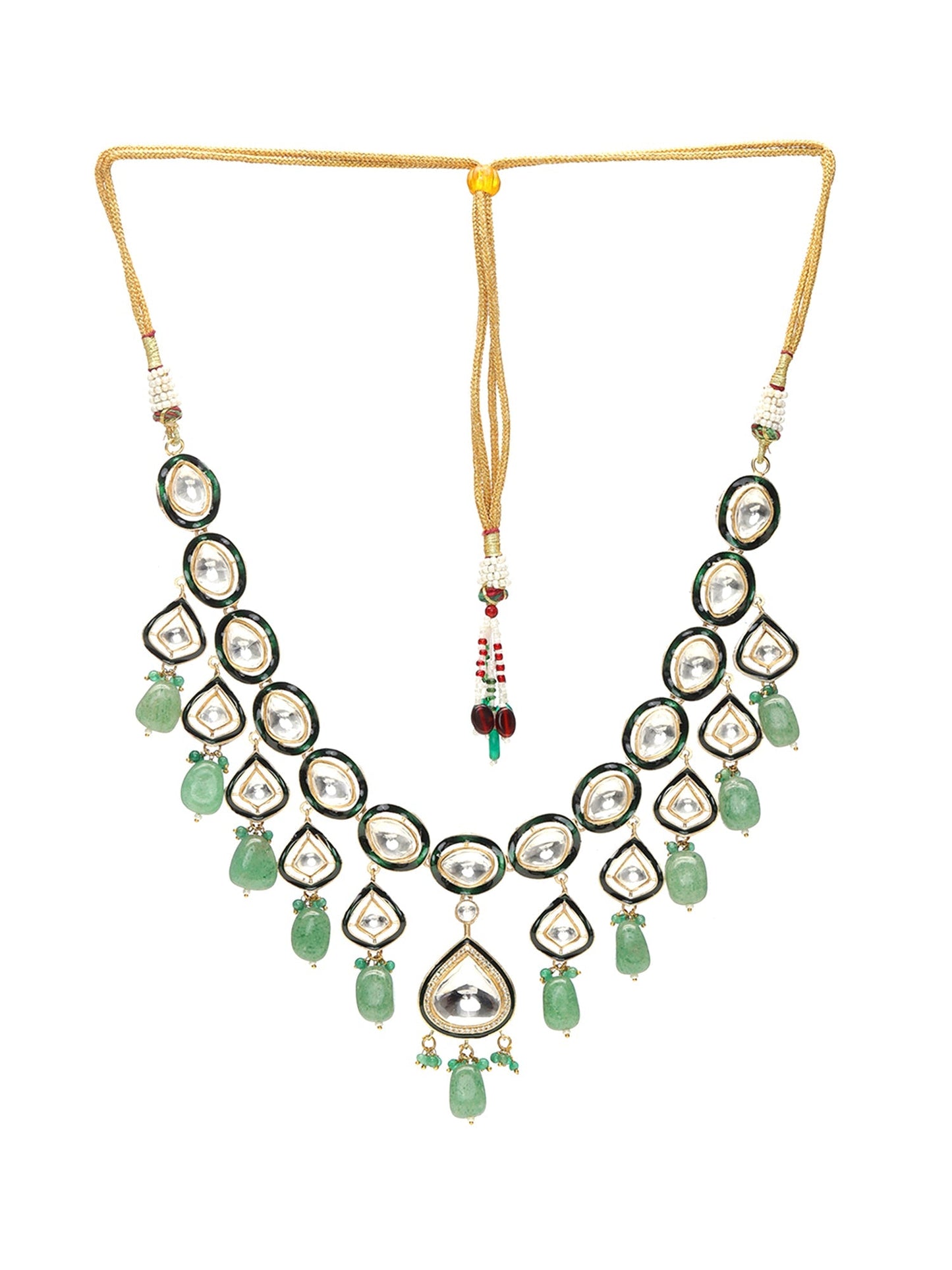 Kundan and Stone Meenakari Necklace - Ruby Raang | Swadesiicart