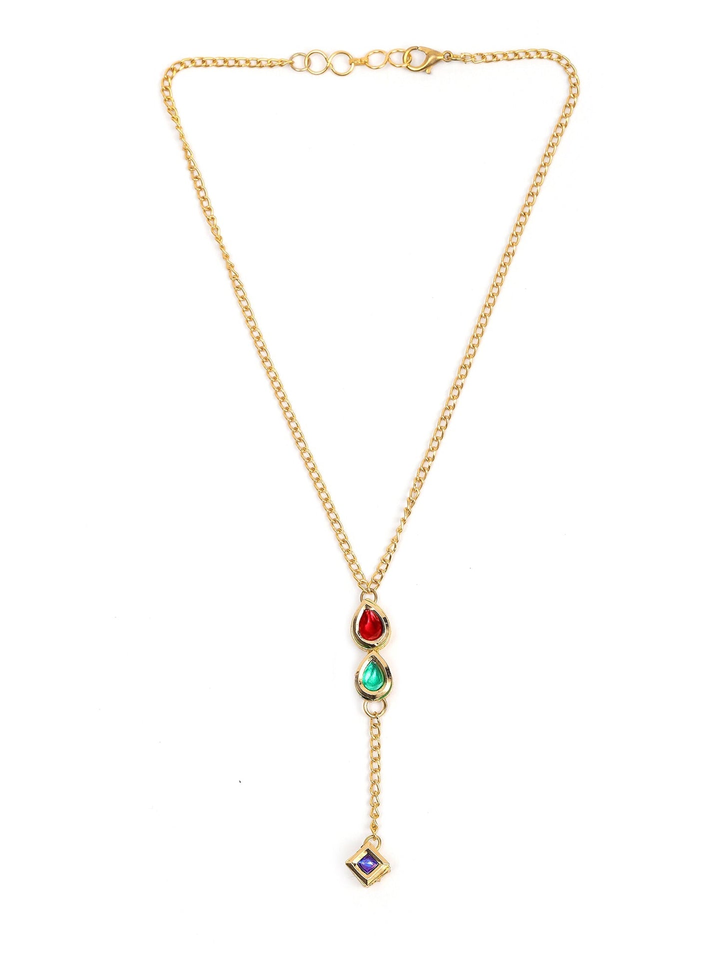 Multi Meenakari Kundan Necklace - Ruby Raang | Swadesiicart