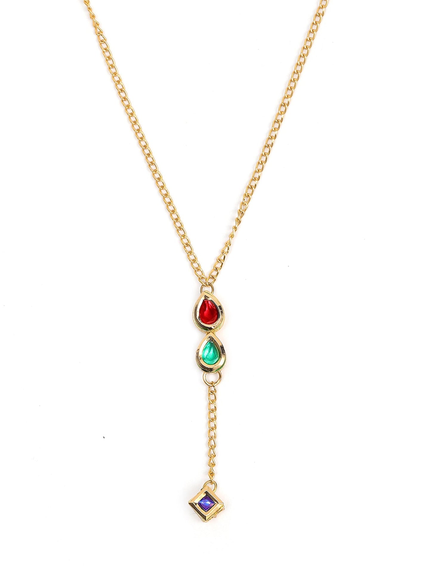 Multi Meenakari Kundan Necklace - Ruby Raang | Swadesiicart