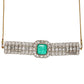 Emerald Stone with Diamonds and Mossainite Choker and Studs - Ruby Raang - Swadesiicart