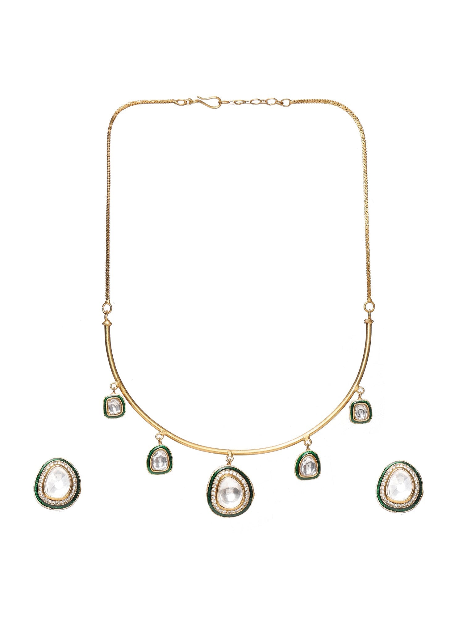 Hasli Neckpiece with Studs - Ruby Raang - Swadesiicart