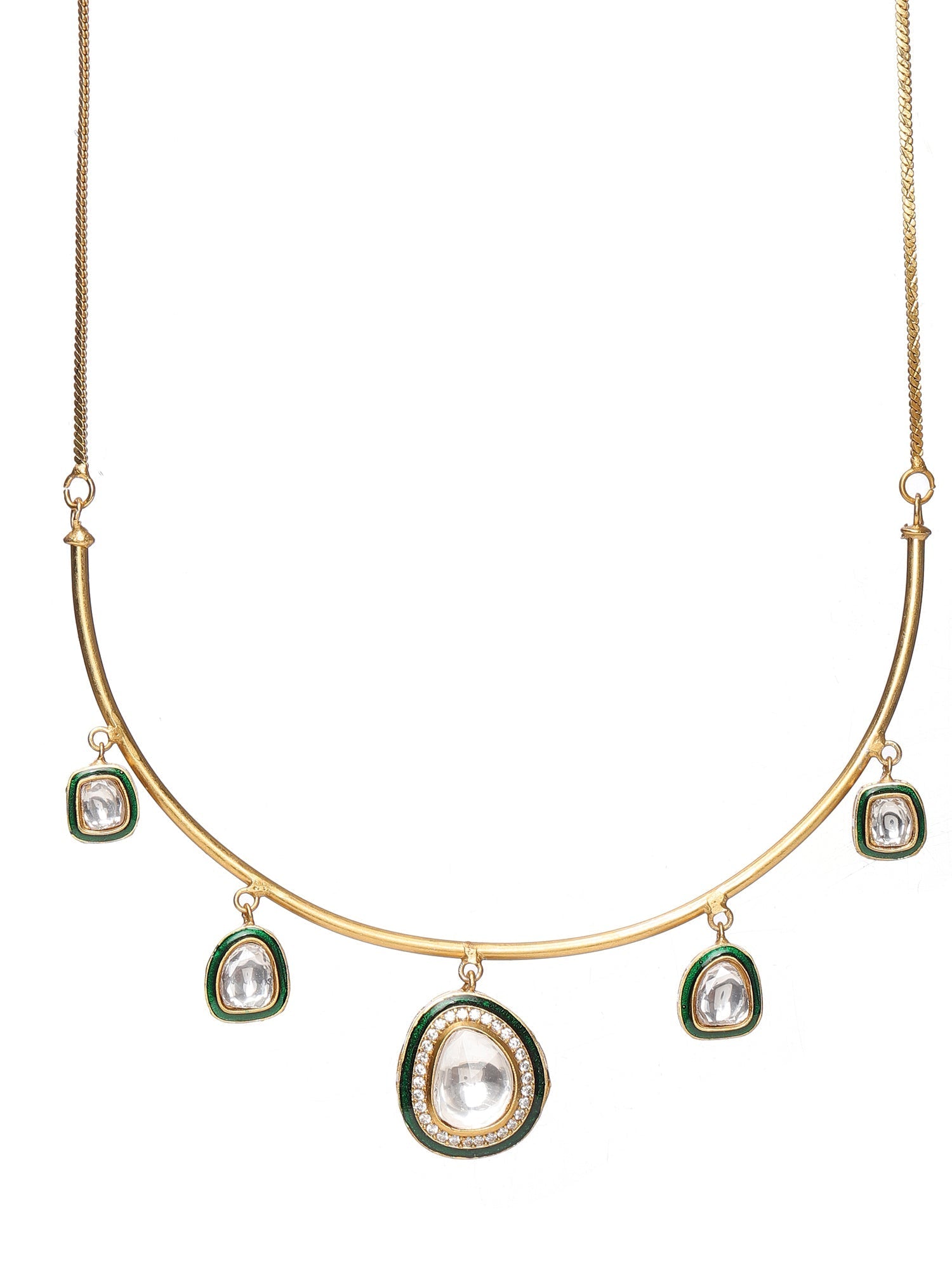 Hasli Neckpiece with Studs - Ruby Raang - Swadesiicart