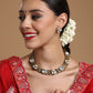 Golden Kundan & Mossainite Hasli Choker with Studs - Ruby Raang - Swadesiicart