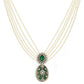 Long Pearl Layered Necklace with Pendant and Matching Earrings - Ruby Raang - Swadesiicart
