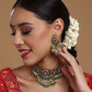 Precious Handcrafted Stone Neckpiece with Emeralds - Ruby Raang - Swadesiicart