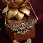 Precious Handcrafted Stone Neckpiece with Emeralds - Ruby Raang - Swadesiicart