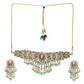 Precious Handcrafted Stone Neckpiece with Emeralds - Ruby Raang - Swadesiicart