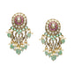 Precious Handcrafted Stone Neckpiece with Emeralds - Ruby Raang - Swadesiicart
