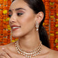 Kundan & Mossainite Necklace with Earrings - Ruby Raang - Swadesiicart