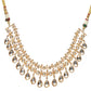 Kundan & Mossainite Necklace with Earrings - Ruby Raang - Swadesiicart