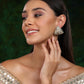 Triangle Dual Tone Kundan Earrings - Ruby Raang | Swadesiicart