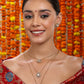 Layered Kundan Neckpiece with Matching Studs - Ruby Raang - Swadesiicart