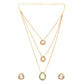 Layered Kundan Neckpiece with Matching Studs - Ruby Raang - Swadesiicart
