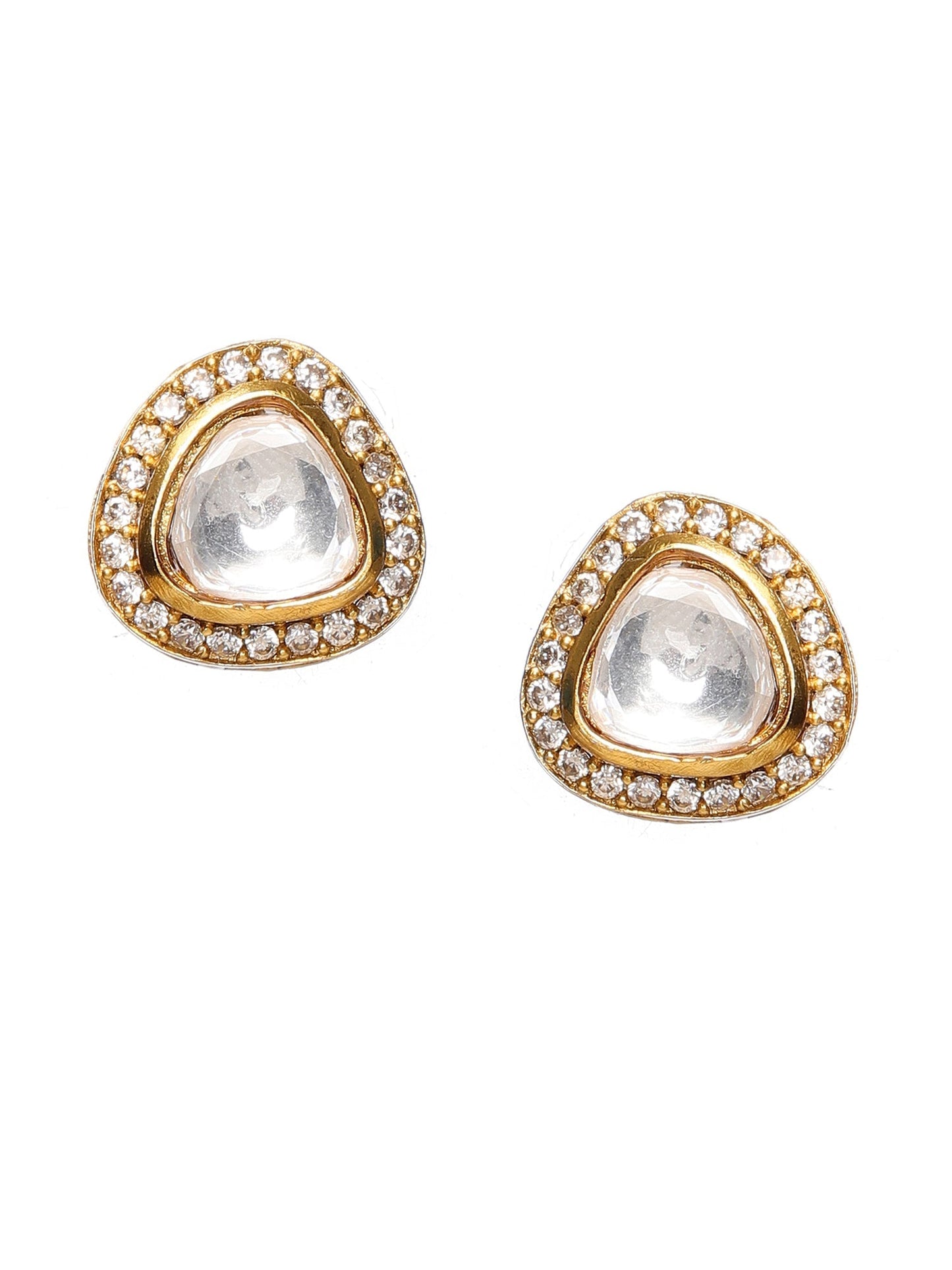 Hasli with Kundan & Mossainite & Matching Studs - Ruby Raang - Swadesiicart