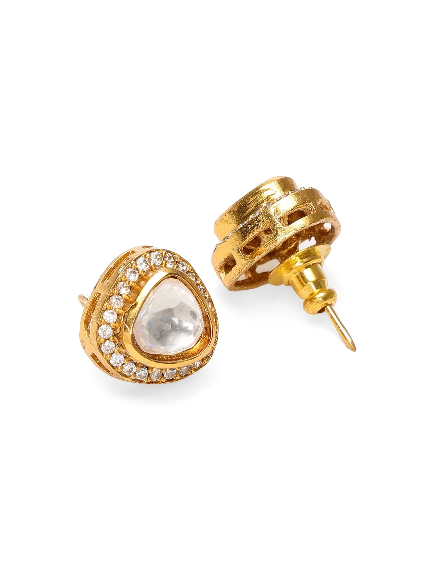 Hasli with Kundan & Mossainite & Matching Studs - Ruby Raang - Swadesiicart