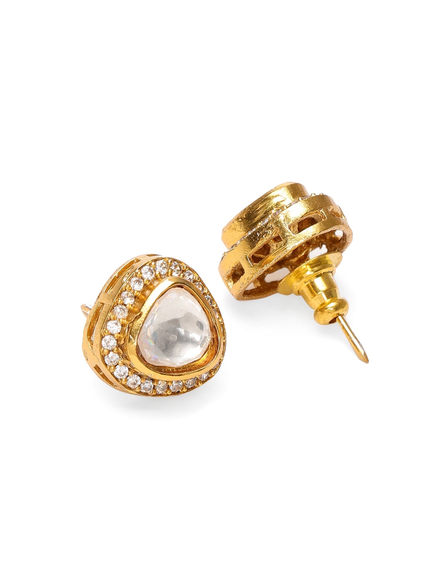 Hasli with Kundan & Mossainite & Matching Studs - Ruby Raang - Swadesiicart