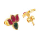 Handcrafted Patchi Kundan Necklace with Studs - Ruby Raang - Swadesiicart
